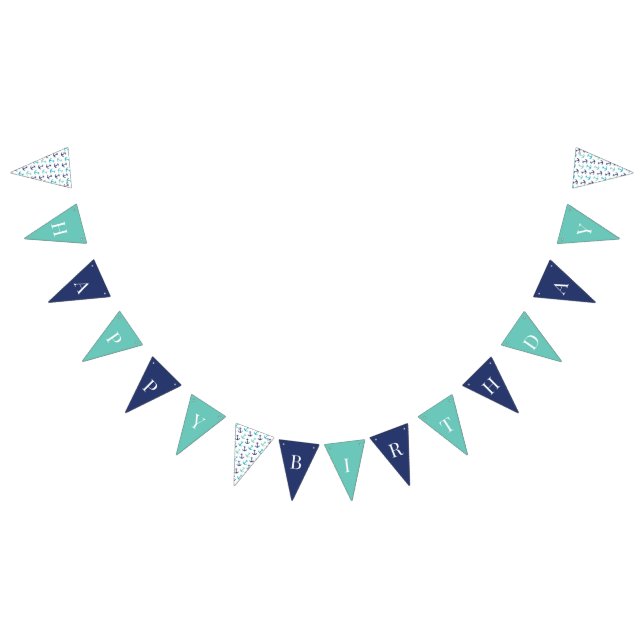 Nautical Blue Anchor Bunting Flags (All)