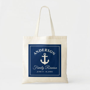 Nautical Blue Anchor Family Reunion Tote Bag