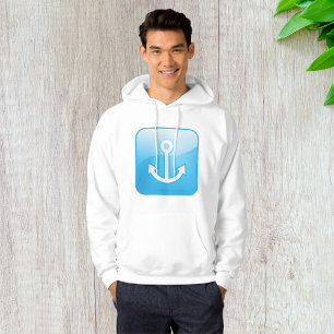 Nautical Blue Anchor Icon Modern Maritime  Hoodie