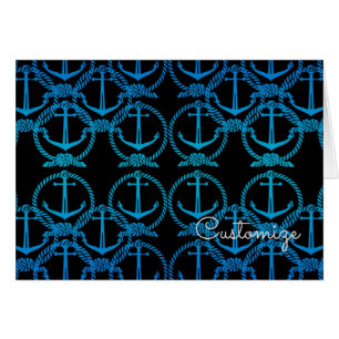 Nautical Blue Anchor Motif Card 2