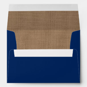 Nautical Blue and Burlap Envelope