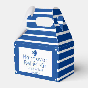 Nautical Blue and White Hangover Relief Kit Favour Favor Box