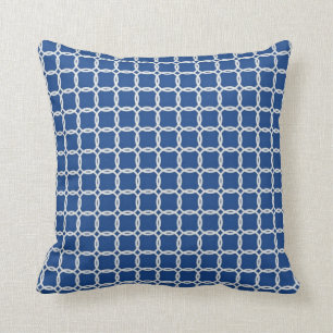 Nautical Blue and White Ropes Throw Pillow