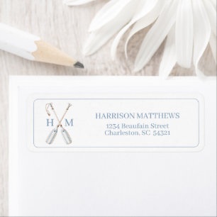 Nautical Blue and White Stripe Boat Oars Monogram