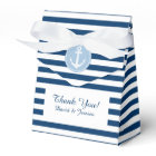 Nautical blue and white stripes wedding favour box