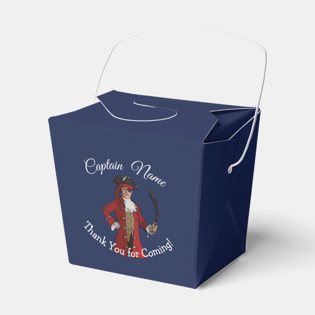 Nautical Blue Boy Party Pirate Favor Box (Front Side)