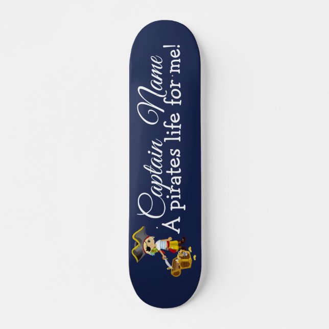 Nautical Blue Boy Party Pirates Skateboard (Front)