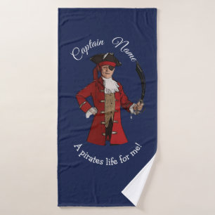 Nautical Blue Boy Pirate Bath Towel