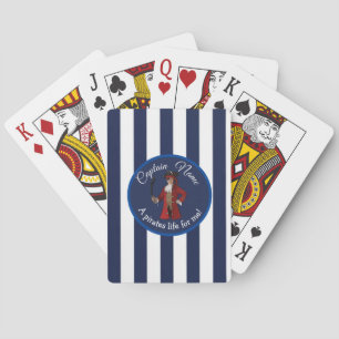 Nautical Blue Boy Pirate Playing Cards