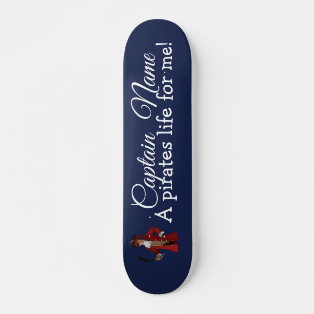 Nautical Blue Boy Pirate  Skateboard (Front)