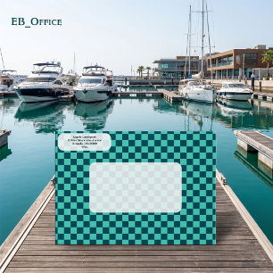 Nautical Blue Colours Chequered Return Address Envelope