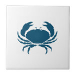 Nautical Blue Crab Kitchen Backsplash Tile<br><div class="desc">Set off your kitchen nautical decor with these Nautical Blue Crab Kitchen Backsplash ceramic tiles.  This simple modern design has a customizable white background and dark navy blue crab.  Change to your colour choice by clicking personalize template option.</div>