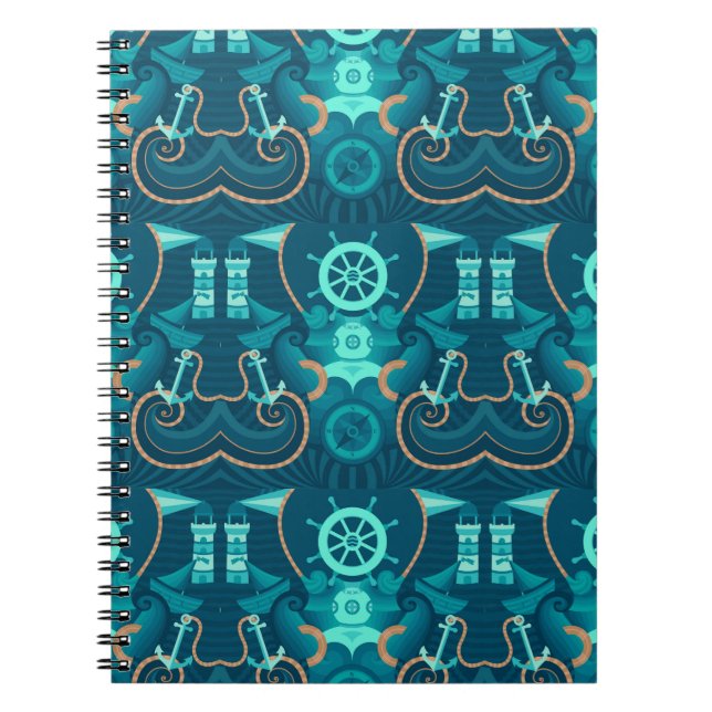 Nautical Blue Design Notebook (Front)