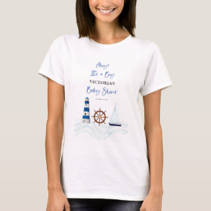 Nautical Blue Its a Boy Baby Shower Welcome Sign T-Shirt