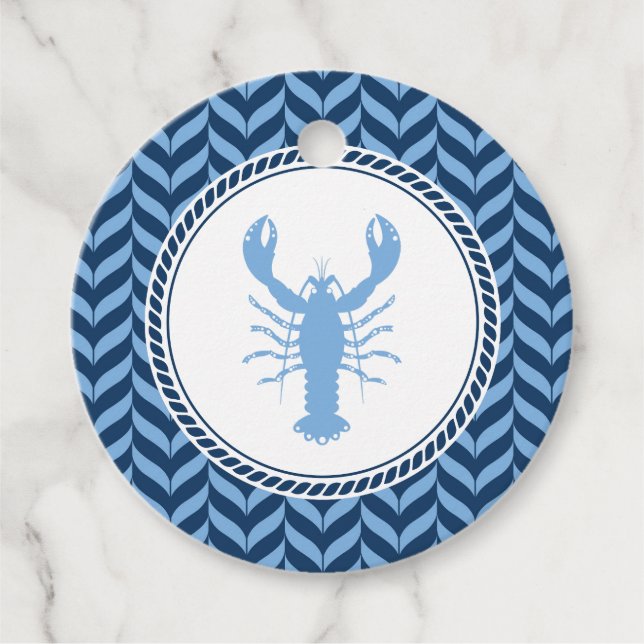 Nautical Blue Lobster coastal  Favour Tags (Front)