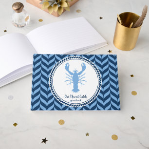 Nautical Blue Lobster coastal  Guest Book