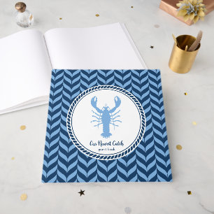 Nautical Blue Lobster coastal  Guest Book