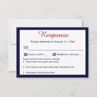 Nautical Blue Maritime Flags Wedding RSVP Cards