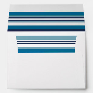 Nautical Blue Multi Stripe Liner w/ Return Address Envelopes