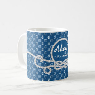 "Nautical Blue" Personalized Captain's Coffee mug
