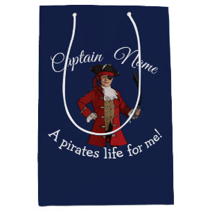 Nautical Blue Pirate Boy Medium Gift Bag
