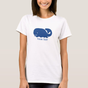 Nautical Blue Preppy Whale Personalized T-Shirt