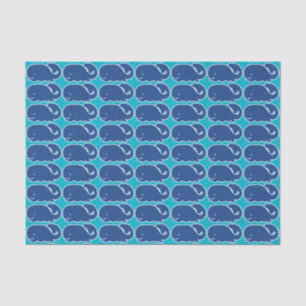 Nautical Blue Preppy Whale Personalized Tissue Paper