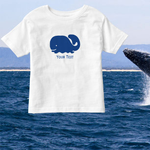 Nautical Blue Preppy Whale Personalized Toddler T-shirt