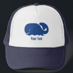 Nautical Blue Preppy Whale Personalized Trucker Hat<br><div class="desc">This nautical preppy blue whale design features your text or monogram. A cute, bright, colourful and classic pattern that’s perfect for a day at the beach, cottage by the ocean or nautical clothing and gifts. Personalize with your initials, name, boat name, etc. by clicking on “customize” and typing in your...</div>