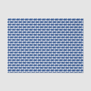 Nautical Blue Preppy Whale White Background Tissue Paper