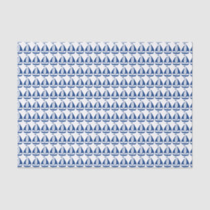 Nautical Blue Sailboat preppy personalized Tissue Paper
