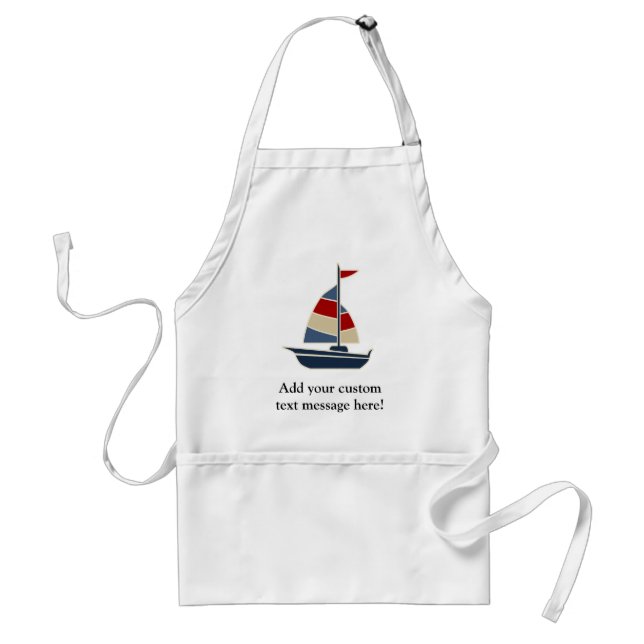 Nautical Blue Sailboat Standard Apron (Front)