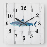 Nautical Blue Shark Shiplap Rustic Decor