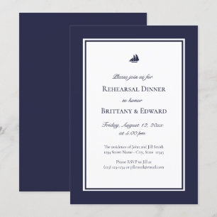 Nautical Blue Ship Rehearer Dîner Invitations