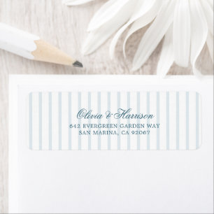 Nautical Blue Stripe Elegant Return Address Labels