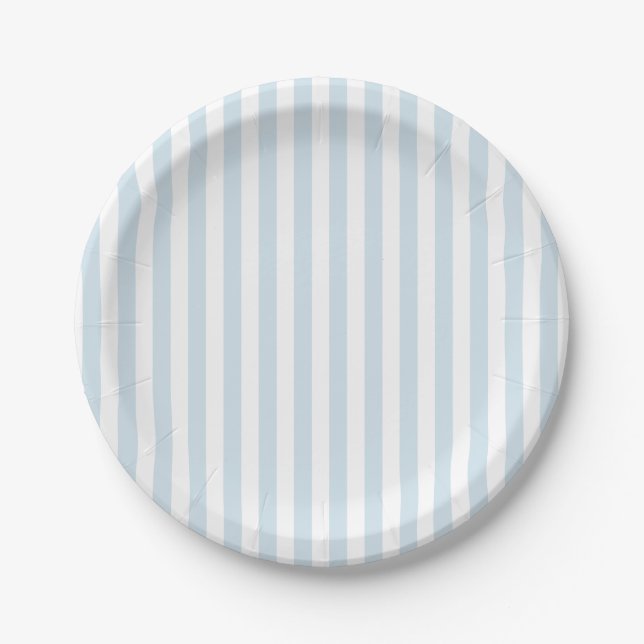 Nautical Blue Stripe Paper Plates (Front)