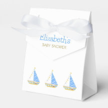 Nautical Blue Stripe Sailboat Baby Shower