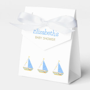 Nautical Blue Stripe Sailboat Baby Shower Favor Box