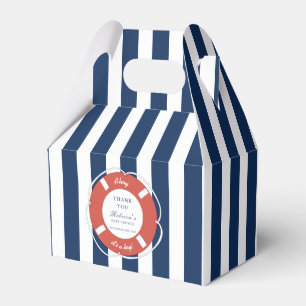 Nautical Blue Striped Baby Shower Boy Favor Box