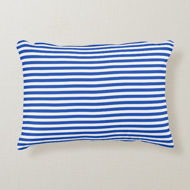 Nautical Blue Stripes Accent Pillow (Front)