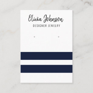 Nautical Blue Stripes Jewellery Earring Display  Business Card