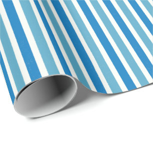 Nautical Blue Stripes Pattern Wrapping Paper