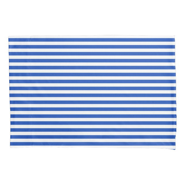 Nautical Blue Stripes Pillowcase (Front-Left)