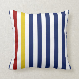 Nautical Blue Stripes Throw Pillow