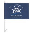 Nautical Blue Wave Navy Captain Ship Helm Boat