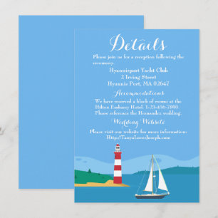 Nautical Blue Wedding Details Lighthouse Sailboat Invitation