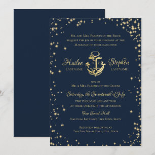 Nautical Blue Wedding Invitation