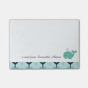 Nautical Blue Whale Post-it Notes