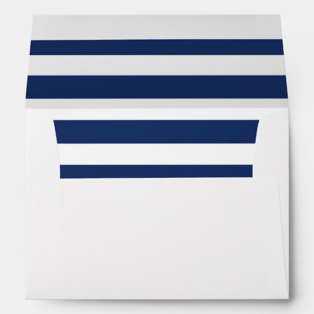 Nautical Blue & White Striped Envelope (Back (Bottom))