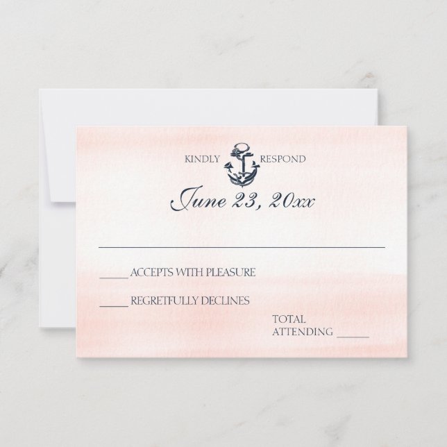 Nautical Blush and Navy Wedding Response (Front)